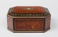 Walnut and Brass Inlaid Jewelrey Box, Circa 1850