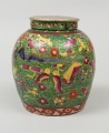 Chinese Clobbered Vase and Lid, Circa 1800
