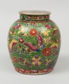 Chinese Clobbered Vase and Lid, Circa 1800