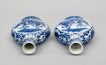 Pair of Chinese Blue and White Moon Flasks