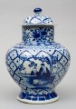 Chinese Blue and White Baluster Jar & Lid
