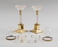 Pair of Antique Glass and Brass 