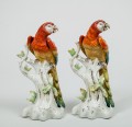 Pair of Antique Continental Porcelain Parrots, Circa 1880
