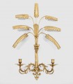 Wall Sconces With Banana Leaf Motif Cast In Brass