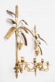 Wall Sconces With Banana Leaf Motif Cast In Brass