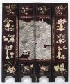 Chinese Coromandel Lacquer Four-Panel Qing Dynasty Screen