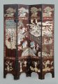 Chinese Coromandel Lacquer Four-Panel Qing Dynasty Screen