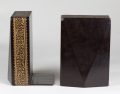 Pair Vintage Black Leather Bookends