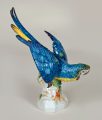 Continental Porcelain Blue Plumed Parrot