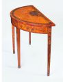 Superb George III Inlaid Satinwood Demi-lune Console Table