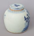 Chinese Canton Blue and White Squat Vase
