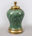 French Green Enamel and Brass Lamp
