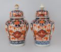Pair Imari Vases with Lids, Circa 1880