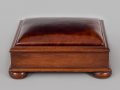 Mahogany Brown Leather Footstool