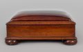 Mahogany Brown Leather Footstool