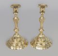 Pair of French Period 18th Century Brass Candlesticks