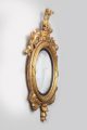 Regency Giltwood Convex Mirror with Dolphins