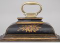 English Chinoiserie Lacquered Desk Clock