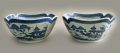 Pair Chinese Blue & White Square Salad Bowls
