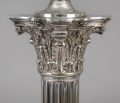 Silver Plate Corinthian Column Lamp Base