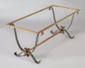 French Vintage Iron and Glass Coffee Table