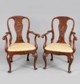 Waldorf Astoria George I Style Chinoiserie Armchairs, A Pair