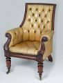 Late Regency Mahogany and Leather Library Armchair