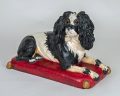 Early Staffordshire Black and White Sitting Spaniel Dog