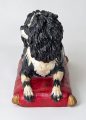 Early Staffordshire Black and White Sitting Spaniel Dog