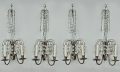 Set of Four Swedish Crystal Wall Sconces