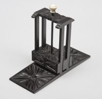 Antique Carved Ebony Playing Card Press
