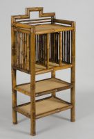 Antique Bamboo Bookcase-Main Front Angled View