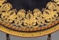 English Black Lacquered & Parcel Gilt Tray on Stand