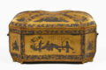 Antique 19th Century Chinese Export Black Lacquer Tea Caddy