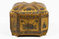 Antique 19th Century Chinese Export Black Lacquer Tea Caddy