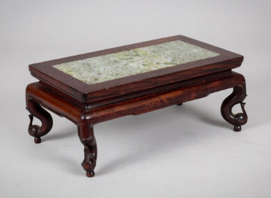 Antique Chinese Rosewood, Marble Inset Low Stand