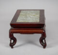 Antique Chinese Rosewood, Marble Inset Low Stand