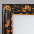 Antique Chinoiserie Cushion Molded Black Mirror
