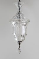 Circa 1900 Antique Cut Crystal Hanging Light Fixture Hall Lantern-Main View