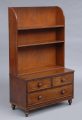 Antique English Small Georgian Mahogany Open Bookcase With Drawers, Circa 1820