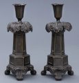 Antique English Pair of Regency Bronze Candlesticks
