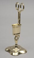 Antique English Queen Anne Period Brass Candle Snuffer-Main Angled View