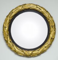 Antique English Regency Convex Mirror with Laurel Wreath-Main Front View