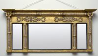 Antique English Regency Overmantle Mirror with Spiral Columns-Main Front View