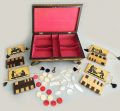 Antique English Regency Penwork Games Box, Circa 1820