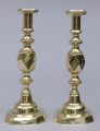 Antique English Victorian Pair of Brass Candlesticks