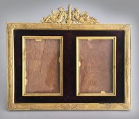 French Gilded Bronze Double Picture Frame