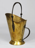 Large Antique Brass and Iron Coal Scuttle