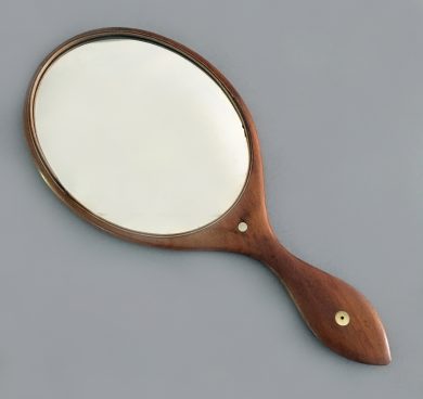 Antique Mahogany Hand Mirror