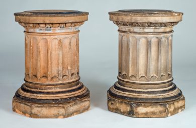 Antique Pair of Garden Terracotta Column Bases